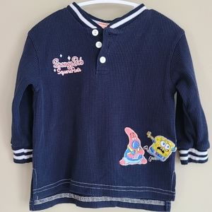Spone Bob Square Pants navy waffle long sleeved sweater